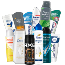 Axe*, Dove*, Rexona, Zwitsal deodorant,
Prodent of Zendium*